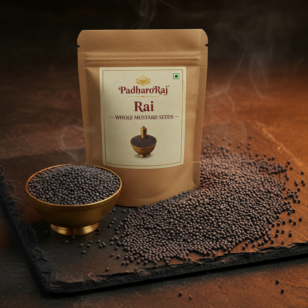 PadharoRaj Rai Whole Mustard Seeds 100g - farm-direct Rajasthan