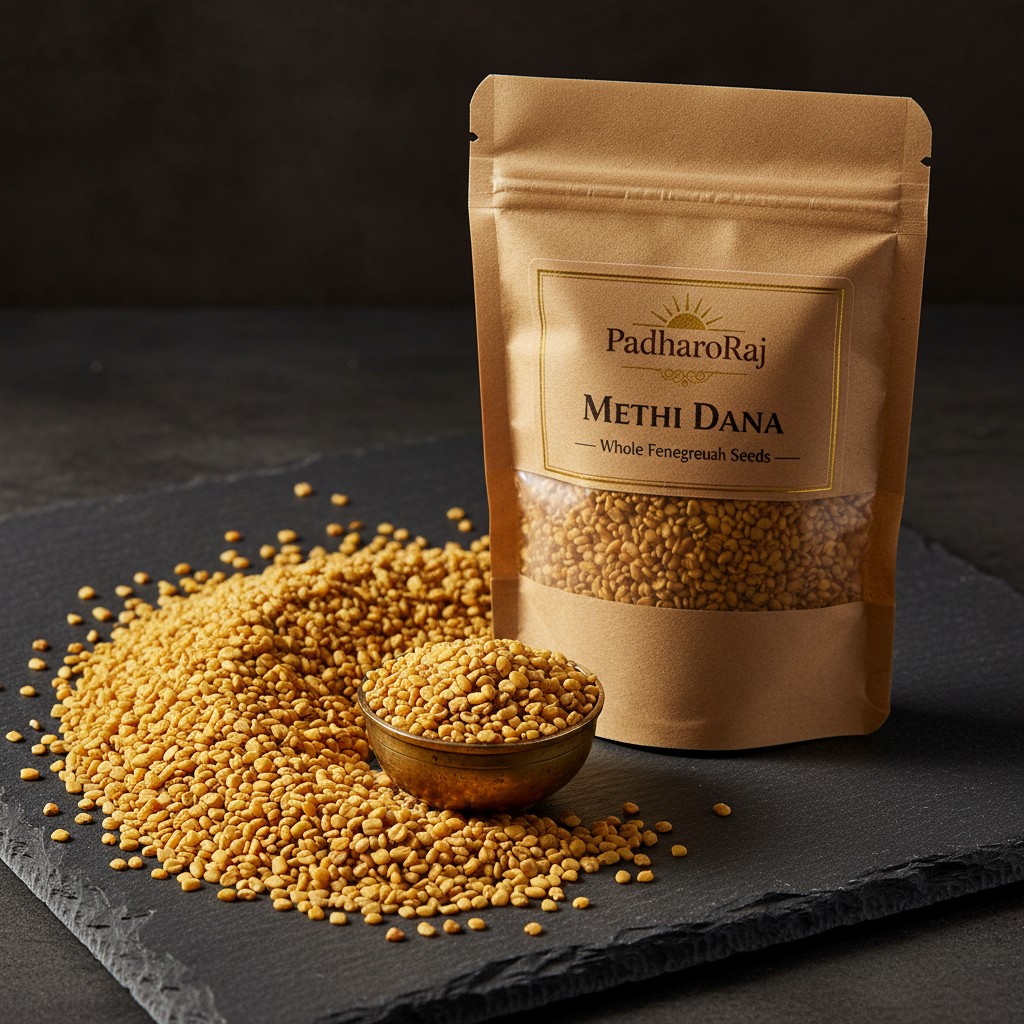 PadharoRaj Methi Dana Whole Fenugreek Seeds 100g - farm-direct Rajasthan