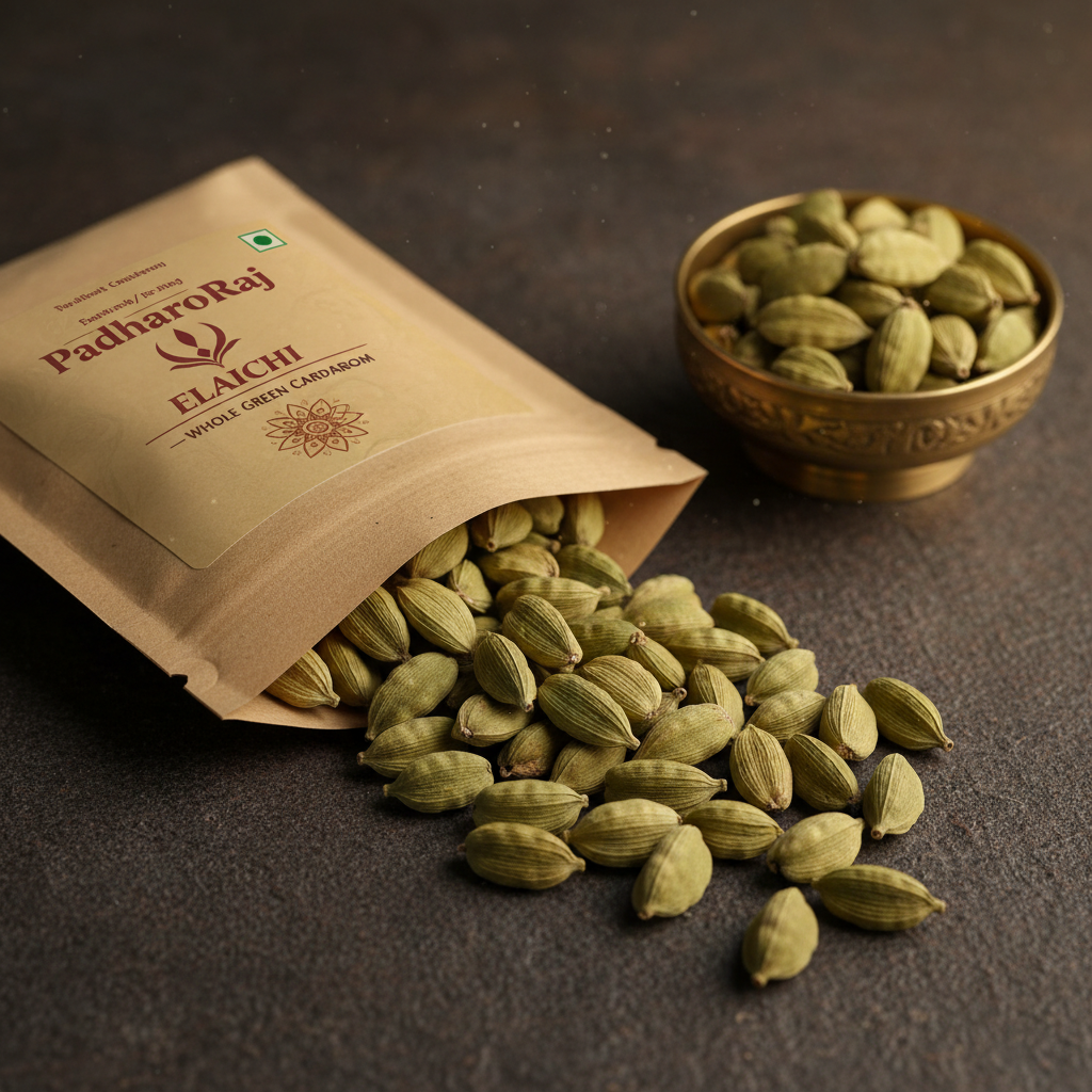 PadharoRaj Elaichi Whole Green Cardamom 50g - premium hand-picked