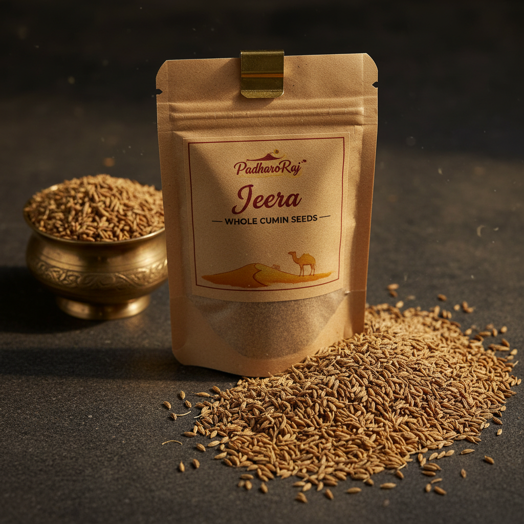 PadharoRaj Jeera Whole Cumin Seeds 100g - farm-direct Rajasthan
