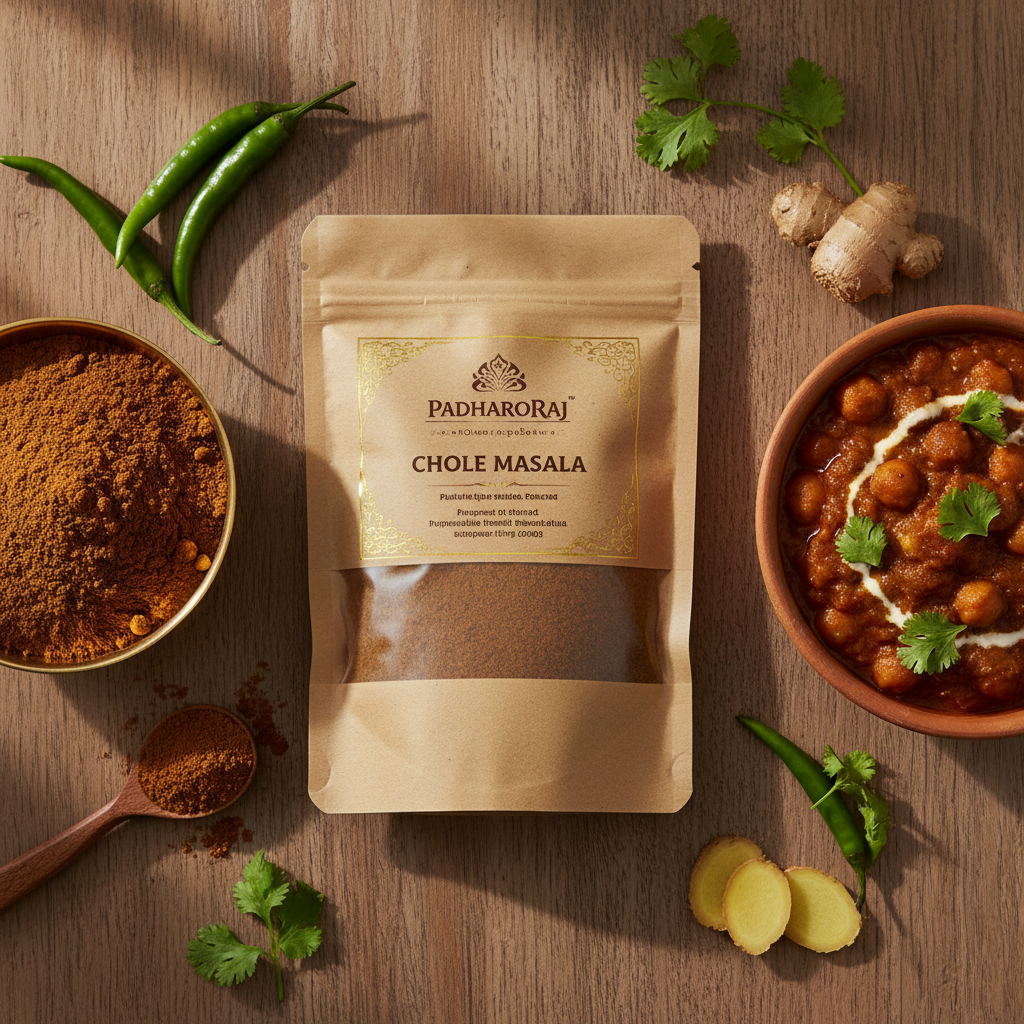 PadharoRaj Chole Masala - Flat Lay