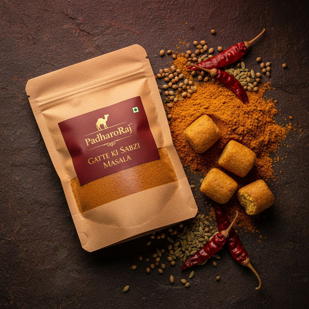 PadharoRaj Gatte ki Sabzi Masala