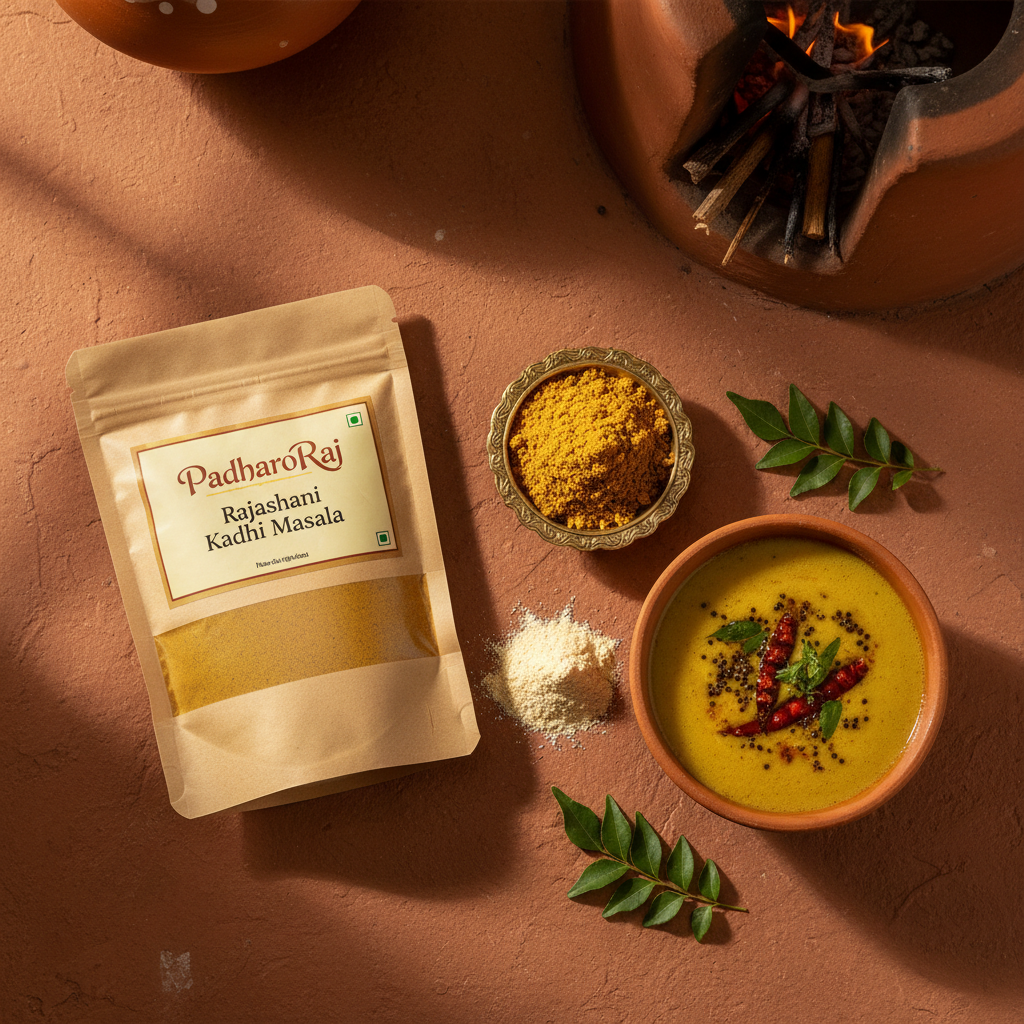 PadharoRaj Rajasthani Kadhi Masala - Flat Lay